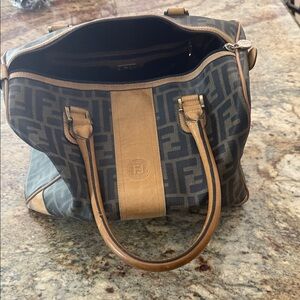 Fendi Black and Tan Tote Bag